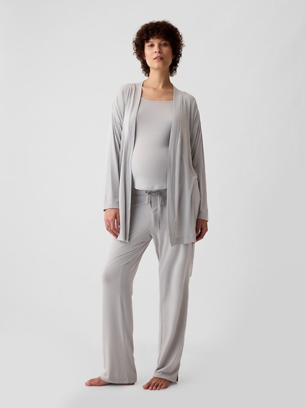Gap Modal 3 piece maternity pajama and robe set